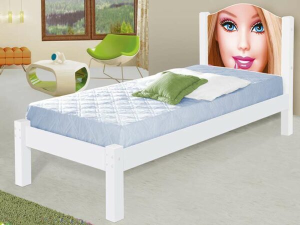 CAMA SOLTEIRO ADESIVADA BASOTO BARBIE