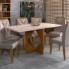 Mesa de Jantar Madri 1.60×0.80 Com 6 Cadeiras Califórnia