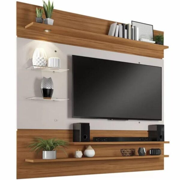 Painel NT 1010 A.1,84 L. 1,82 0,31 P. TV60" Freijó Off White.