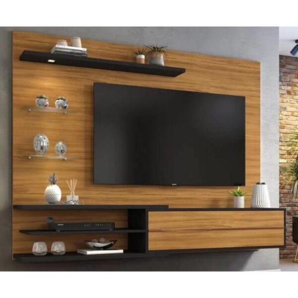 Painel NT 1115 A.1,51 L.1,80 P.0,36 TV60" Freijó Preto.