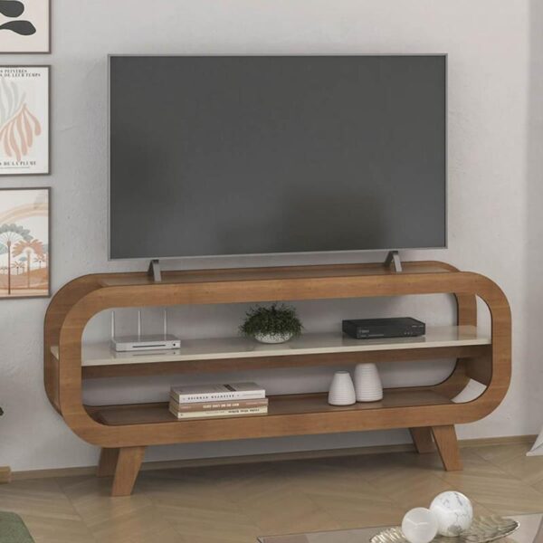 Rack Théo TV 60"  2PL A. 0,59 L.1,33 P.0,33. Cor. Cinamomo.