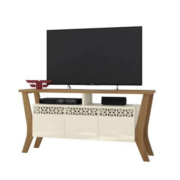 Bancada Rack Moscou ALT 0,67 LARG 1,36 TV55 Cor. Off White Matte.