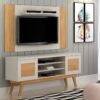 Rack Detroit Com Painel América 65″ – Off White/Cinamomo