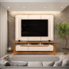 Bancada com Painel Salvatore Off White.Freijo Alt 1,965m Larg 2,00m Prof 0,45m