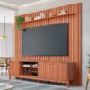 Rack Triunfo Cinamomo L. 2.00+ Painel Riso Cinamomo Ripado TV até 75"L.2.07