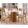 Mdf Conjunto Mesa 4 Cad. Redonda Alice 90 Act Linho