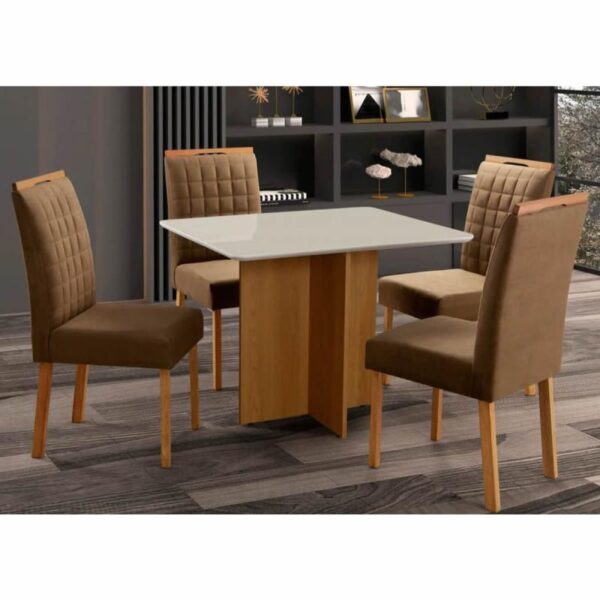 Sala Conjunto de Mesa  Malaga 4 Cadeiras 1,20 x 0,80 Cores Variadas.