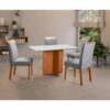 Sala Conjunto de Mesa Malaga 4 Cadeiras 1,00 x 0,80 Base Perola Cores Variadas.
