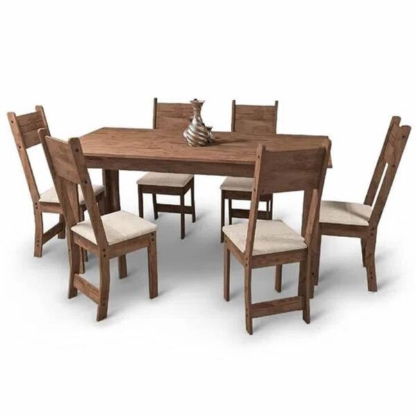 Mdf Conjunto  Mesa Caribe c/ 6 Cadeiras 1,50 X 0.68 Cores Variadas