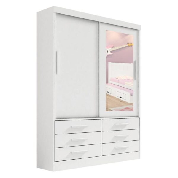 Roupeiro Meridian 2Ptas 6 Gvtas Alt.2,18 Larg.1,35 Prof.0,52 Cores Variadas