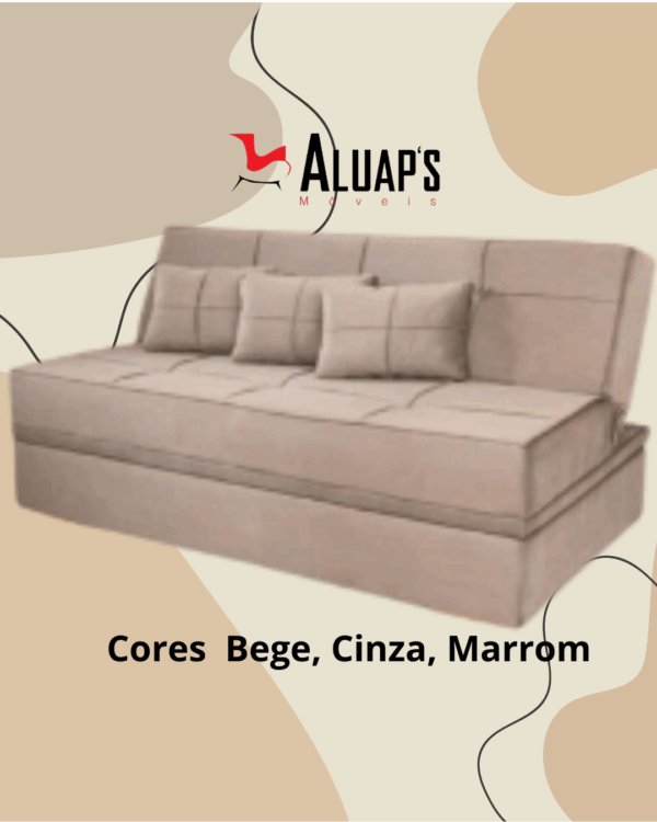 Sofá Cama Espuma  7Cm D28 L.1,88 A.0,95 P.0,90 C/ 3 Almofadas