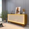 Buffet Requinte 4P c/ Pes d Madeira e Neon Naturale. Off White A.0,80L.1,60 P. 0,44