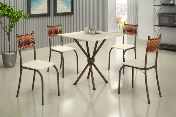 Tub Conjunto Mesa Atlanta 70x70 Marrom Tmp Ardosia