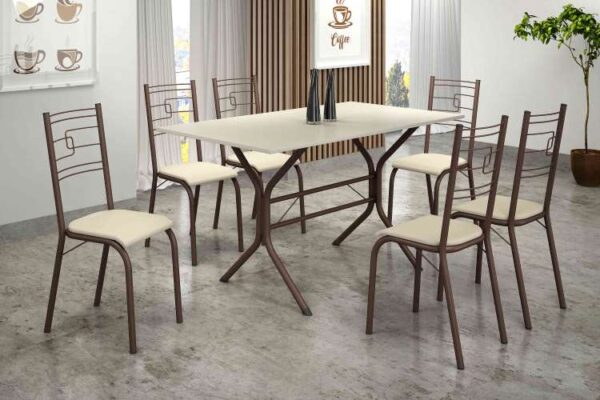 Tub  Conjunto Mesa Paraty 1.40x 0.75 Cores Variados
