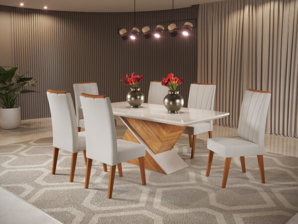 Sala Sala Aurea 1.80 x 0,90 com 6 Cadeiras