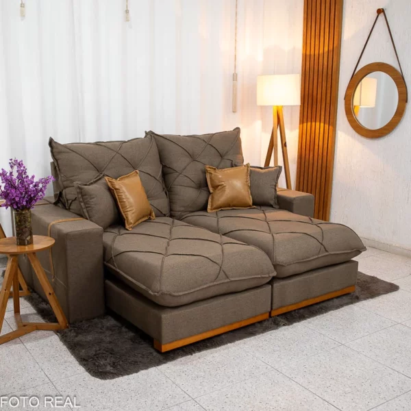 Sofá Retrátil Reclinável Malibu 2.90m - D33 e Molas Ensacadas Cores Variadas.